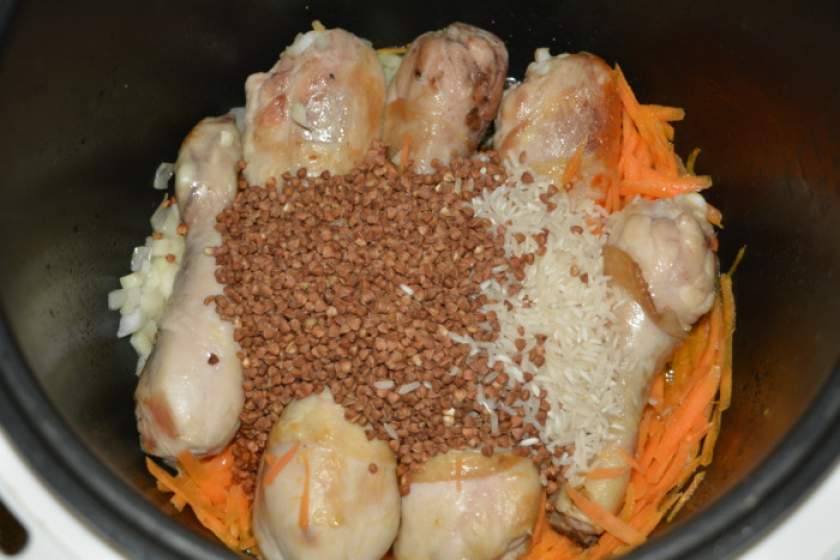 Гречка з рисом і м'ясом в мультиварці — смачне і оригінальне блюдо